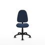 Silla de oficina Algarra con mecanismo Contacto permanente básico tapizada con Similpiel color Azul marino. Equipada con Base poliamida negra, Sin brazos y Ruedas autofrenantes