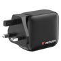 Verbatim Cargador GaN Mini 100W 3 Puertos USB Carga Rápida QC 3.0 Negro