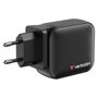 Verbatim Cargador GaN Mini 100W 3 Puertos USB Carga Rápida QC 3.0 Negro