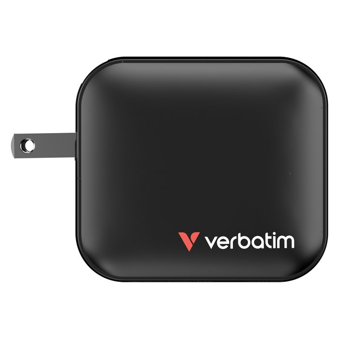 Verbatim Cargador GaN Mini 100W 3 Puertos USB Carga Rápida QC 3.0 Negro