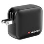 Verbatim Cargador GaN Mini 100W 3 Puertos USB Carga Rápida QC 3.0 Negro