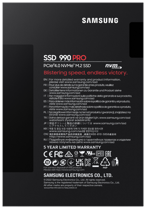SAMSUNG 990 PRO 1 TB M.2 NVMe PCIe 4.0 SAMSUNG 990 PRO 1 TB M.2 NVMe PCIe 4.0