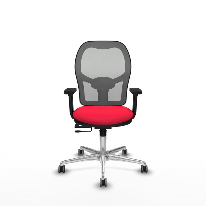 PIQUERAS Y CRESPO Silla de oficina Jorquera con mecanismo Sincro/Traslack, Rojo y Gris
