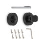 Emuca Lote de 5 condenas con roseta redonda para puertas de interior, diámetro 35mm, Zamak, Negro
