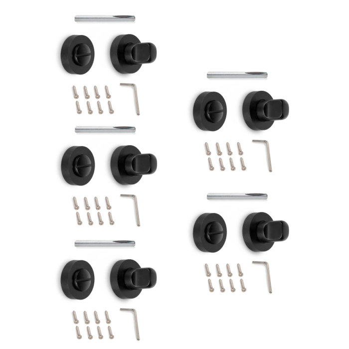 Emuca Lote de 5 condenas con roseta redonda para puertas de interior, diámetro 35mm, Zamak, Negro Emuca Lote de 5 condenas con roseta redonda para puertas de interior, diámetro 35mm, Zamak, Negro