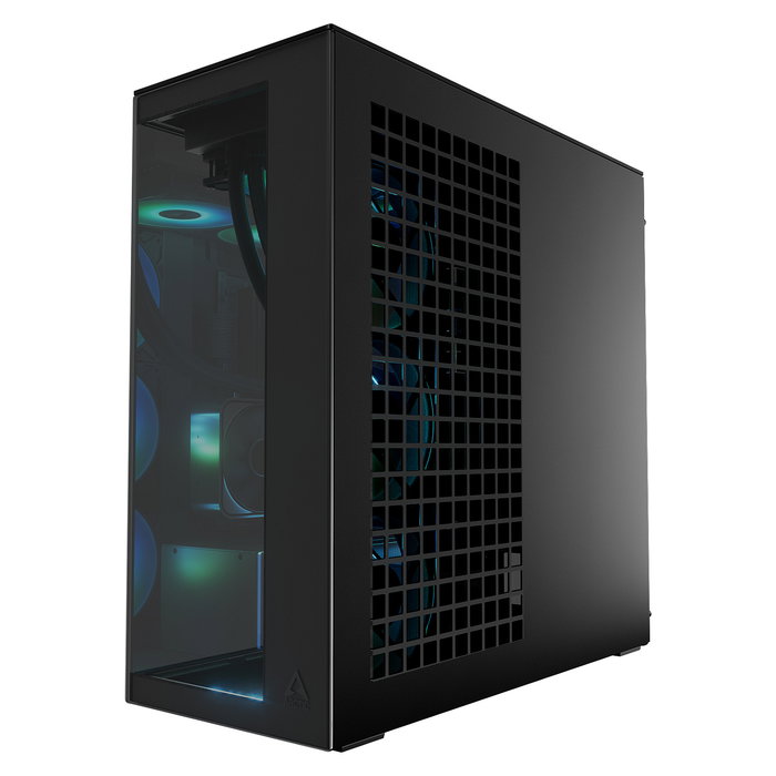 ARCTIC Xtender VG Black Torre PC Gaming Midi Tower Negro con Vidrio Templado, Montaje Vertical GPU, 3 Ventiladores 140mm, Soporte E-ATX, USB-C