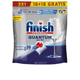 Finish Powerball Quantum Pastillas para Lavavajillas, Limpieza Profunda y Brillo Excepcional, 36 Unidades