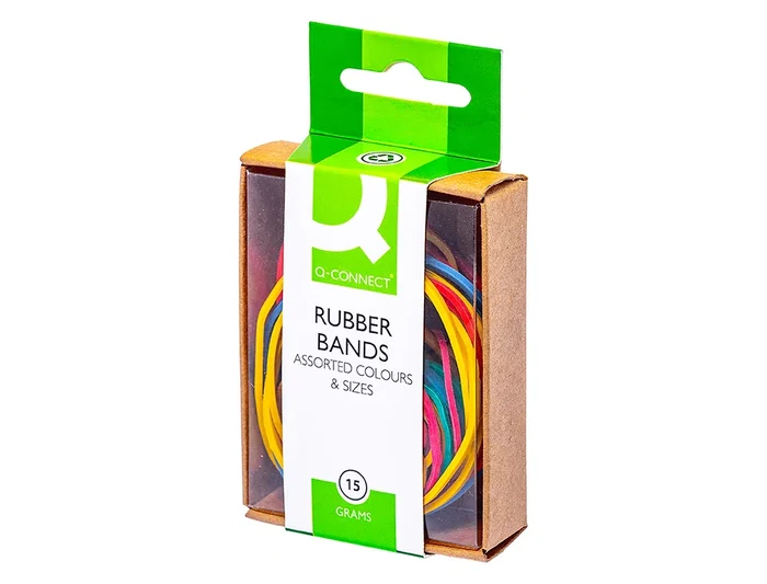 Q-connect Gomillas elásticas colores caja de 15 gr, surtidas nº 8 y nº 4