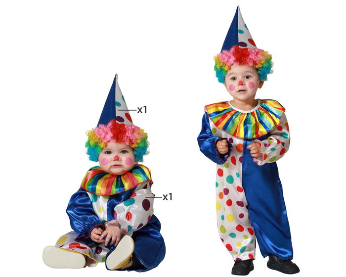 Payaso Disfraz Arlequín Azul Bebé Niño 6-12 Meses Mono y Sombrero Payaso Disfraz Arlequín Azul Bebé Niño 6-12 Meses Mono y Sombrero
