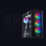 Rampage Shelob Caja PC Mid-Tower con 4 Ventiladores ARGB Negro