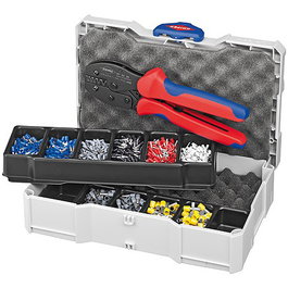 Knipex 97 90 23 Juego de Crimpadoras para Terminales - Juego de Herramientas Azul y Rojo