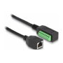 DeLOCK Cable de red Cat.5e RJ45 hembra a bloque de terminales 21,5 cm