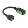 DeLOCK Cable de red Cat.5e RJ45 hembra a bloque de terminales 21,5 cm