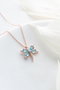 Heliophilia Silver NRZ999034 Collar de Plata de Ley 925 Baño Oro Rosa con Circonita, Oro Rosa y Azul