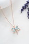 Heliophilia Silver NRZ999034 Collar de Plata de Ley 925 Baño Oro Rosa con Circonita, Oro Rosa y Azul