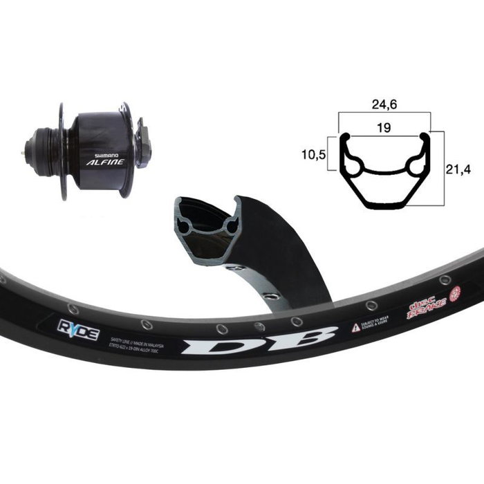 Exal Rigida Zac 2000 Disc Llanta 28 x 1.75 36 Agujeros Aluminio Negro ETRTO 622-19 Freno Disco Centerlock Delantera