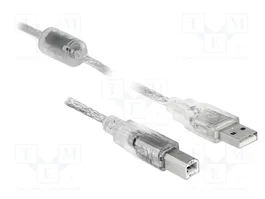DeLOCK Cable USB 2.0 Tipo-A a Tipo-B 1 m Transparente