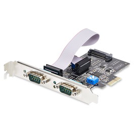 Startech Tarjeta Serie PCIe de 2 Puertos DB9 RS232/RS422/RS485 con Brackets