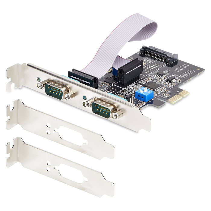 Startech Tarjeta Serie PCIe de 2 Puertos DB9 RS232/RS422/RS485 con Brackets