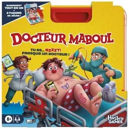 Hasbro Gaming Dr. Maboul Juego de Mesa Electrónico Estuche Transporte Todo en Uno 2 Formas Jugar 1+ Jugadores 10 Minutos