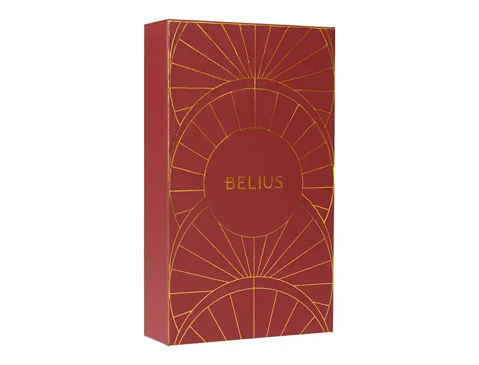 Belius Pluma y estuche Soiree color Art Deco granate y dorado con tinta azul Belius Pluma y estuche Soiree color Art Deco granate y dorado con tinta azul