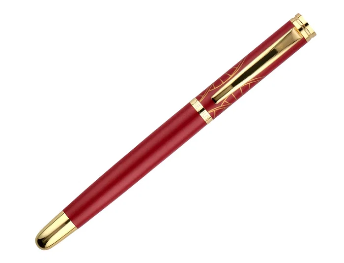 Belius Pluma y estuche Soiree color Art Deco granate y dorado con tinta azul Belius Pluma y estuche Soiree color Art Deco granate y dorado con tinta azul