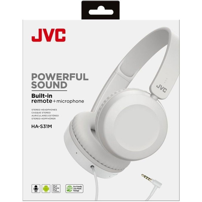 JVC HA-S31M-W Auriculares de Diadema con Micrófono - Blanco