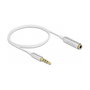 DeLOCK Cable de extensión de audio jack 3,5 mm 4 Pin Ultra Slim, 0,5 m, Blanco
