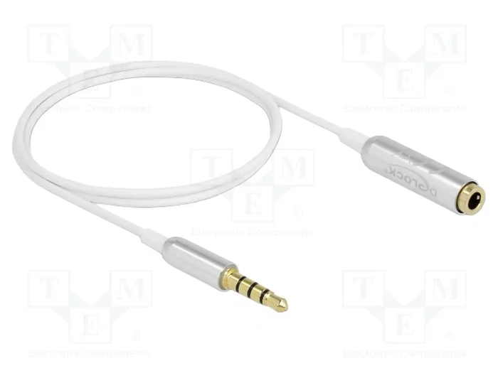 DeLOCK Cable de extensión de audio jack 3,5 mm 4 pines, 0,5 m, Blanco DeLOCK Cable de extensión de audio jack 3,5 mm 4 pines, 0,5 m, Blanco