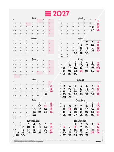 FINOCAM Calendario de póster anual 2027 Catalán mixto 485x680 mm FINOCAM Calendario de póster anual 2027 Catalán mixto 485x680 mm
