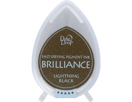 Tsukineko Brilliance Almohadilla de tinta negro relámpago efecto nacarado 99x68mm