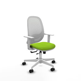 PIQUERAS Y CRESPO Silla de oficina Cilanco con mecanismo Sincro/Traslack Pistacho y Blanco