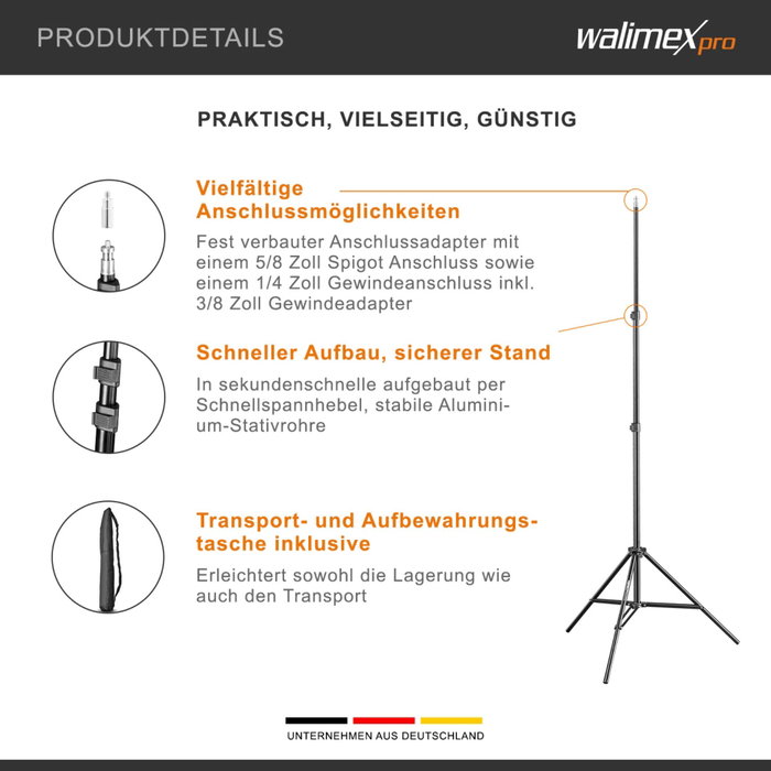 Walimex WT-803 Trípode de Lámpara 200 cm