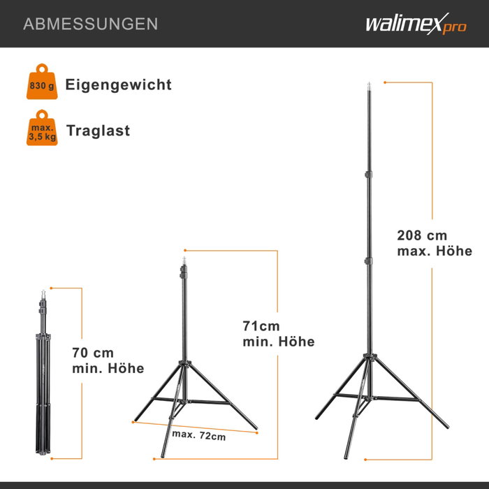 Walimex WT-803 Trípode de Lámpara 200 cm