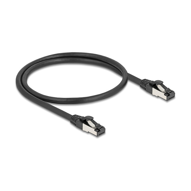 DeLOCK RJ45 Netzwerkkabel Cat.8.1 S/FTP 0.5 m 40 Gbps 2000 MHz Schwarz