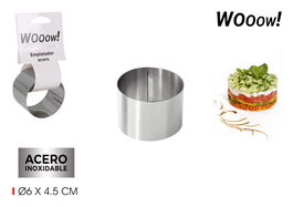 Wooow Emplatador Inoxidable Redondo 6 cm x 4.5 cm de altura (36 Unidades)