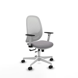 PIQUERAS Y CRESPO Silla de oficina Cilanco con mecanismo Sincro/Traslack, Gris y Blanco