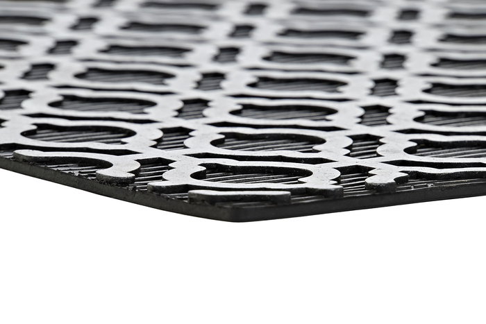 DKD Home Decor Felpudo Árabe Dorado Plateado Negro Geométrico Goma 45 x 75 cm (2 Unidades)