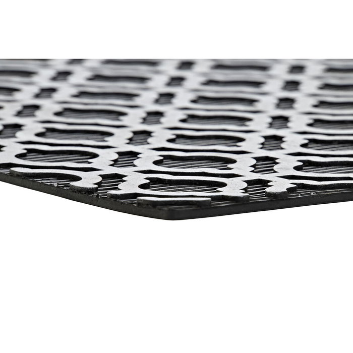 DKD Home Decor Felpudo Árabe Dorado Plateado Negro Geométrico Goma 45 x 75 cm (2 Unidades)