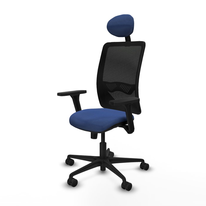 PIQUERAS Y CRESPO Silla de oficina Zulema con mecanismo Sincro, Azul marino y Negro