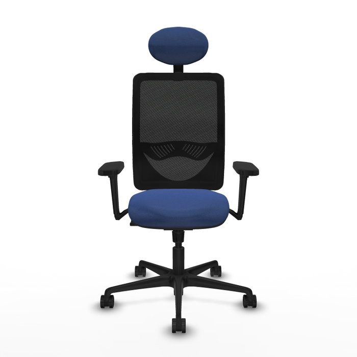 PIQUERAS Y CRESPO Silla de oficina Zulema con mecanismo Sincro, Azul marino y Negro