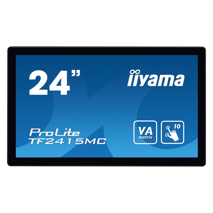 iiyama TF2415MC-B2 - Monitor táctil multitouch profesional de 23.8" (60.5 cm), Full HD 1920x1080, panel VA, HDMI, DisplayPort, USB, IP65