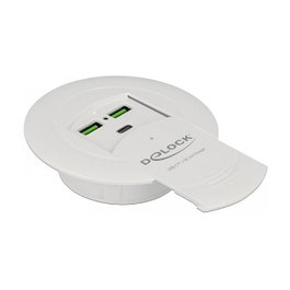 DeLOCK 64065 Cargador USB para montaje en mesa PD 85 W y Quick Charge 3.0 Blanco