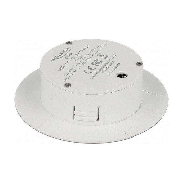 DeLOCK 64065 Cargador USB para montaje en mesa PD 85 W y Quick Charge 3.0 Blanco