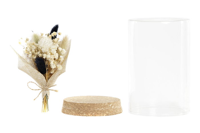 DKD Home Decor Decoración Flor Seca y Cristal 10x10x15,5 (Surtido de 2)