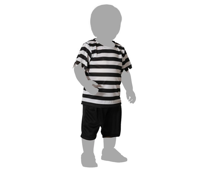 Atosa Disfraz de Fantasma para Bebé con Camiseta a Rayas y Mono Negro Atosa Disfraz de Fantasma para Bebé con Camiseta a Rayas y Mono Negro