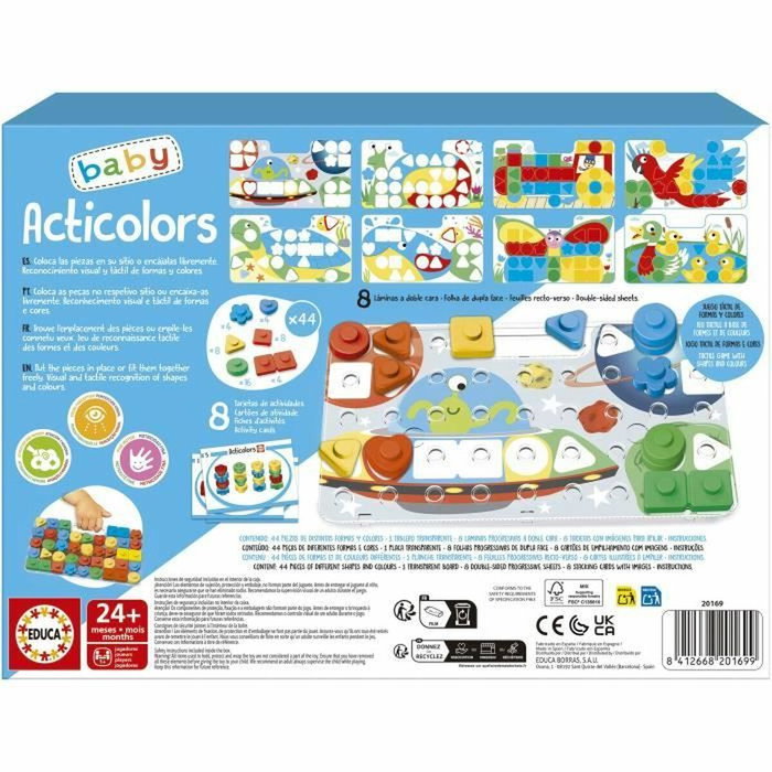 Educa Articolors - Juego de apilamiento de fichas de colores y formas geométricas
