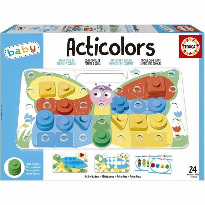 Educa Articolors - Juego de apilamiento de fichas de colores y formas geométricas