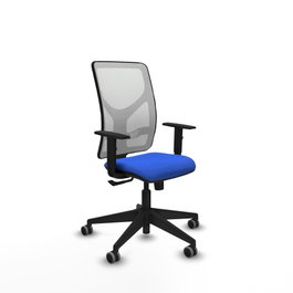 PIQUERAS Y CRESPO Silla de oficina Motilla con mecanismo Sincro, Azul y Blanco
