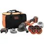 Amoladora inalámbrica - BLACK & DECKER - BCG720M1A5-QW - 18 V + 5 Discos + 1 Batería de 4 Ah
